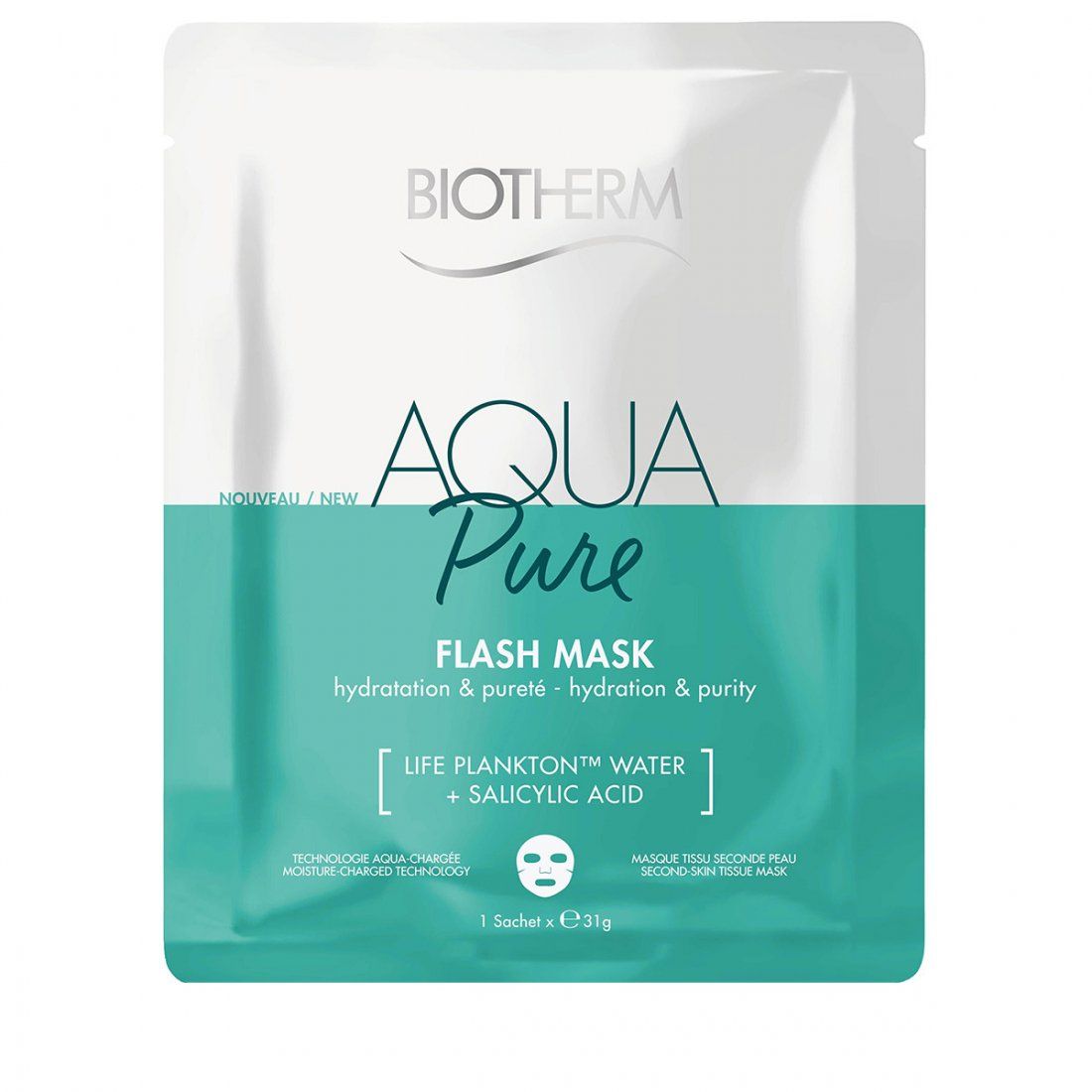 Biotherm - Masque visage en tissu 'Aqua Pure Flash' - 31 g
