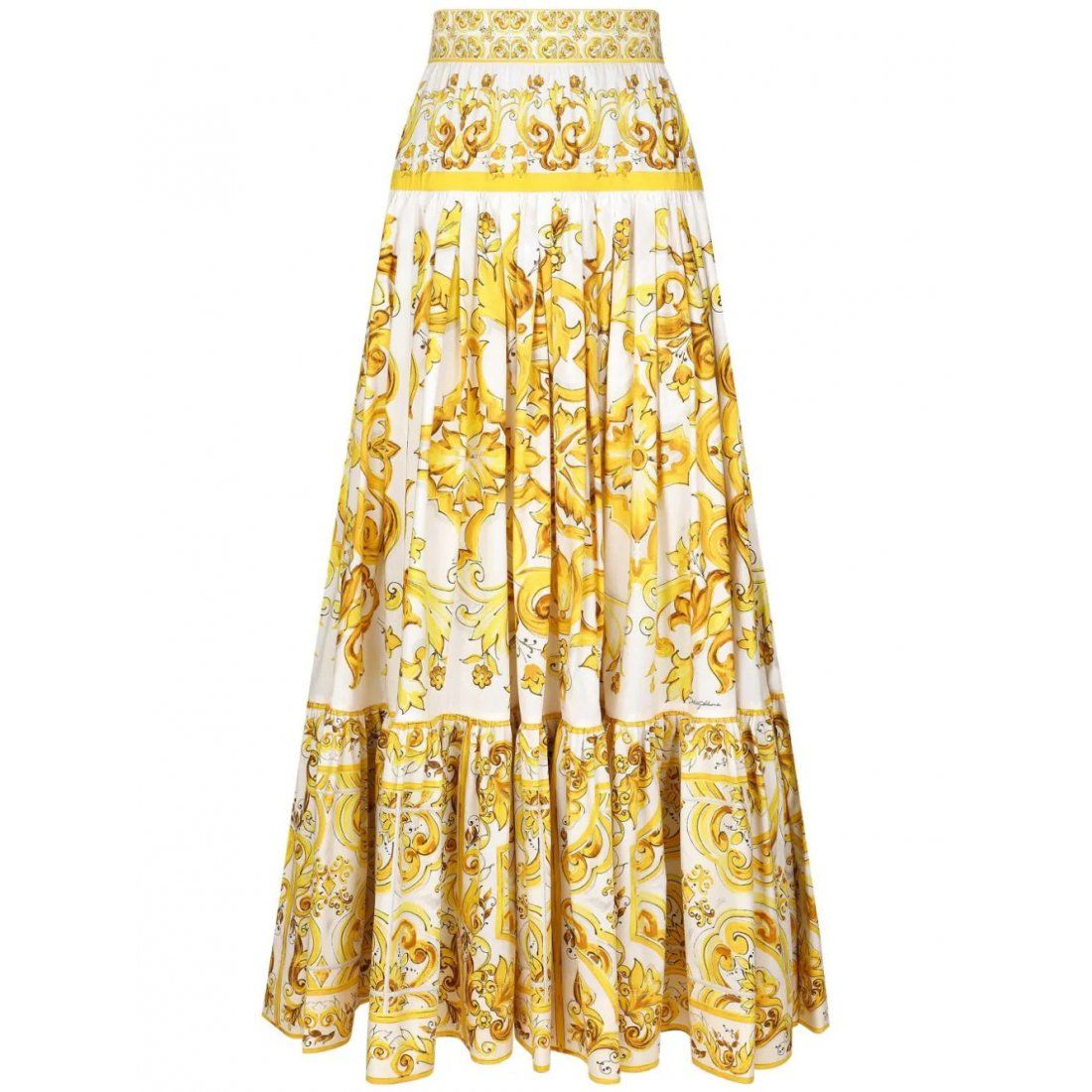 Dolce&gabbana - Jupe Maxi 'Majolica-Print Pleated' pour Femmes