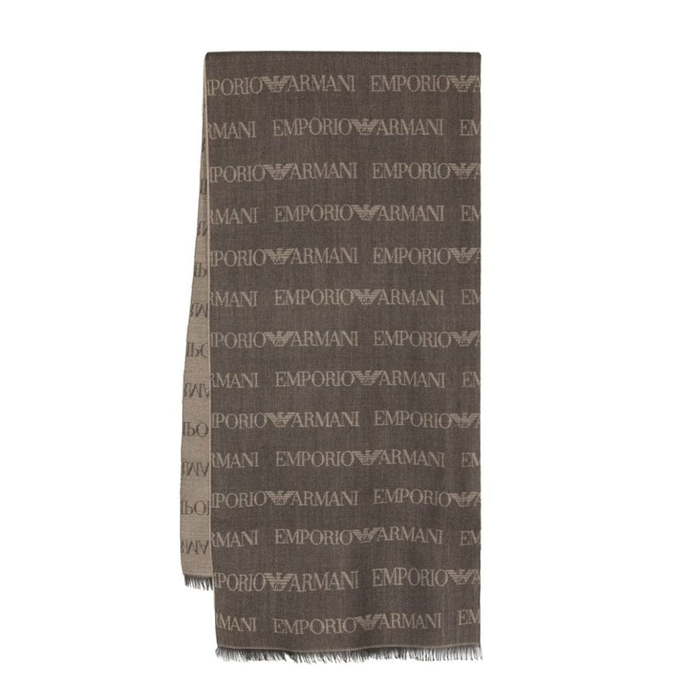 Emporio armani - "Écharpe en laine 'Monogram-Pattern' pour Hommes"-0