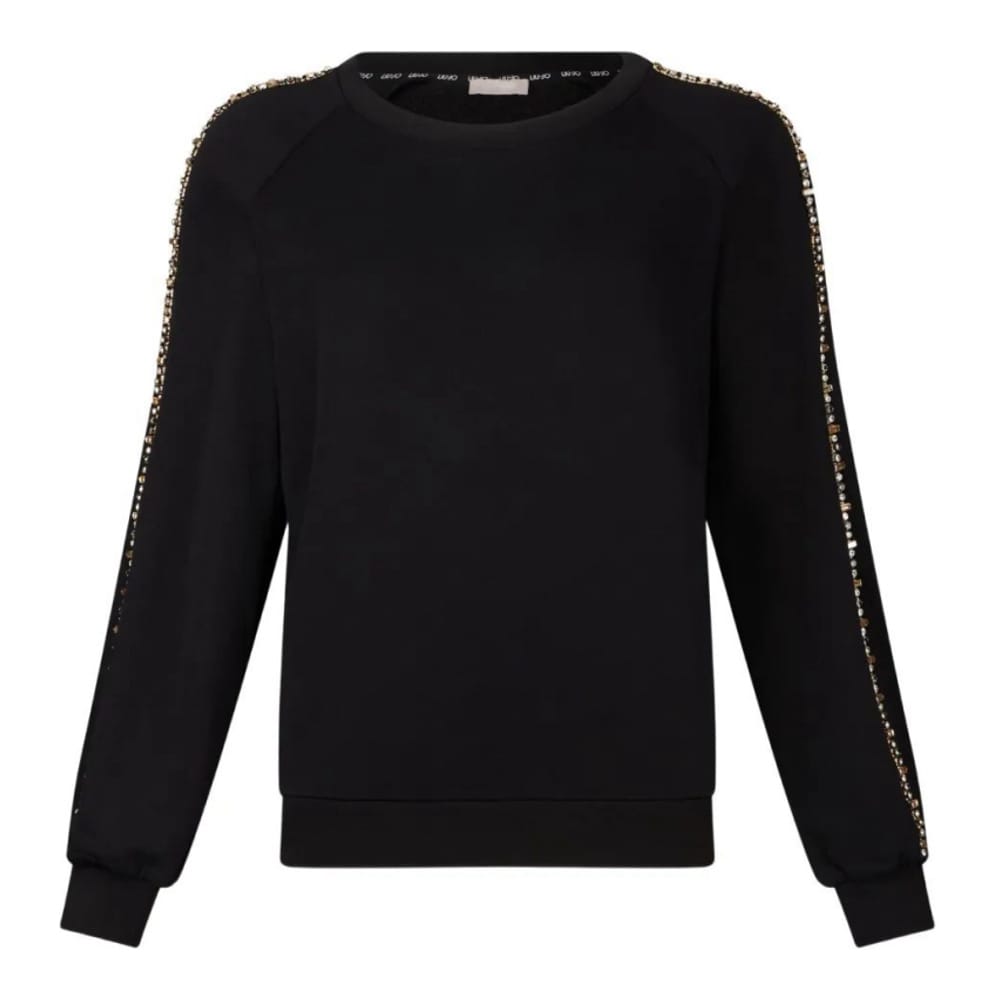 Liu jo - Sweatshirt 'Rhinestone-Embellished Crew-Neck' pour Femmes