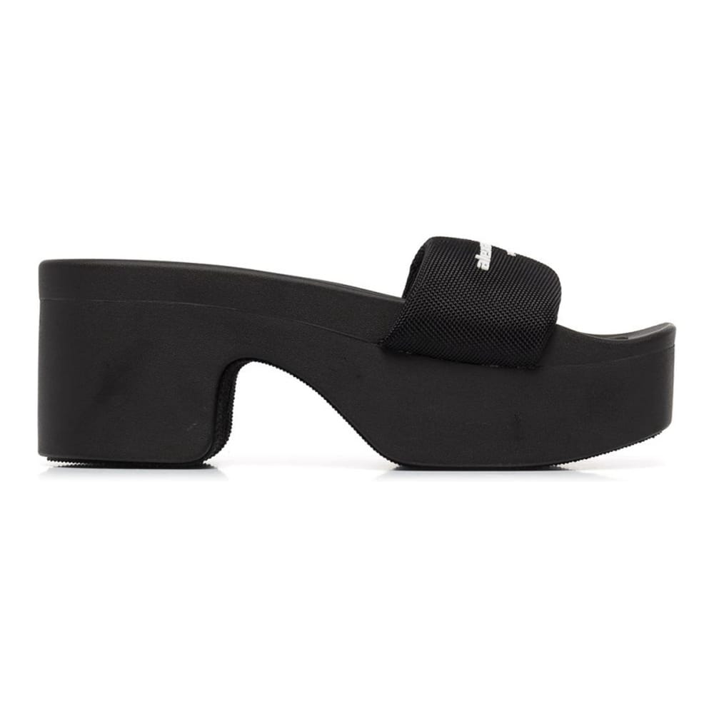 Alexander wang - Mules à talon 'Logo-Print Strap' pour Femmes