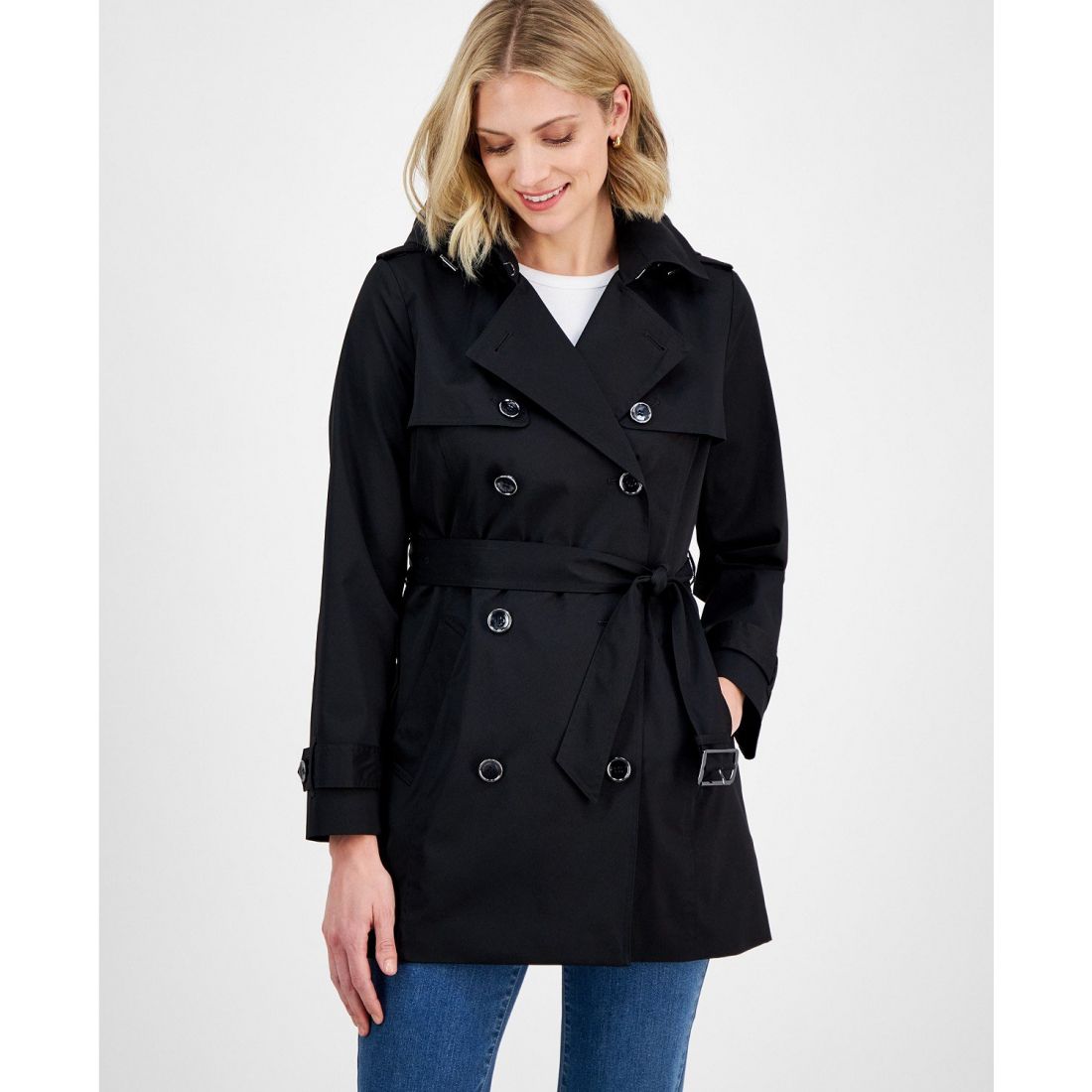 Michael kors - Manteau 'Double-Breasted Belted Hooded' pour Femmes
