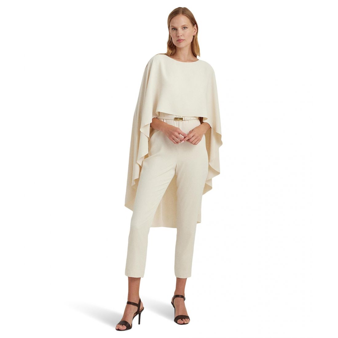 Lauren ralph lauren - 'Belted Cape Georgette Jumpsuit' pour Femmes