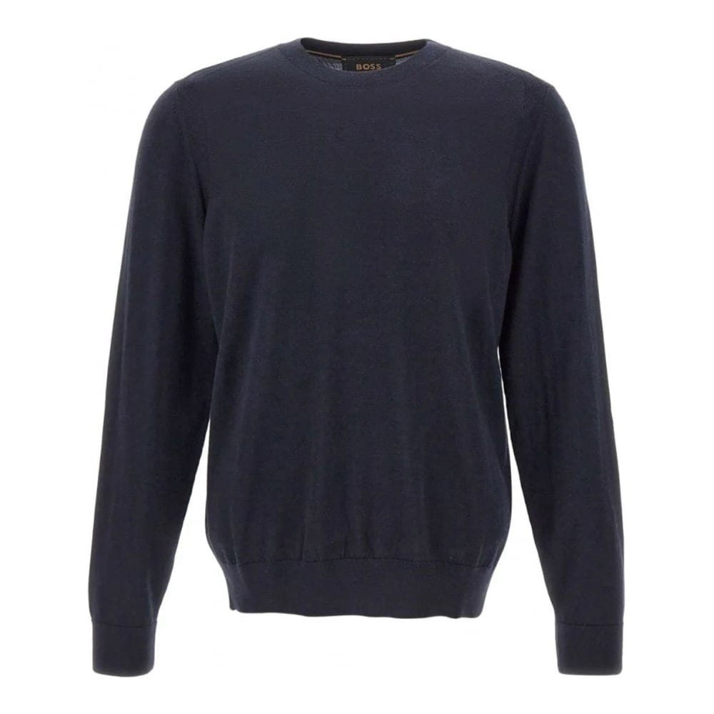 Boss - Pull 'Crew-Neck Ribbed-Hem' pour Hommes