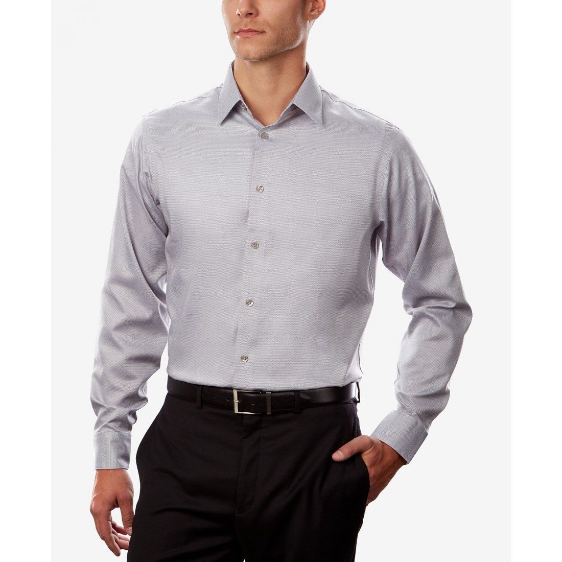 Calvin klein - 'Steel+ Regular Non-Iron Stretch Performance Dress Shirt' pour Hommes