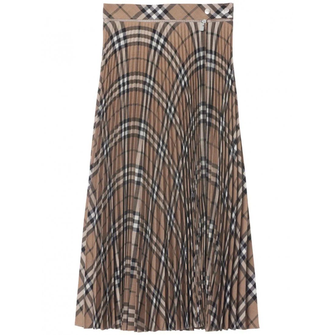 Burberry - Jupe Midi 'Pleated Check' pour Femmes