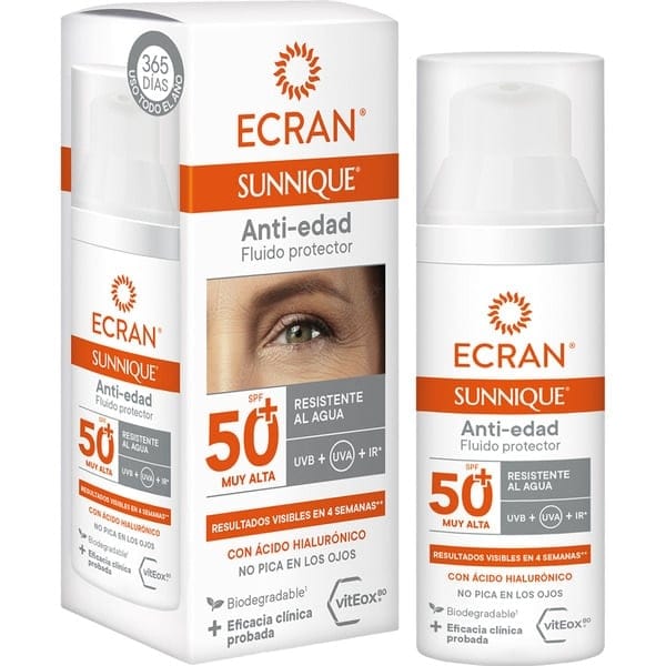 Ecran - Crème Solaire Anti-Âge 'Sunnique SPF50+' - 50 ml