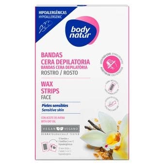 Body natur - Bandes de cire 'Face with Oat Oil' - 12 Pièces