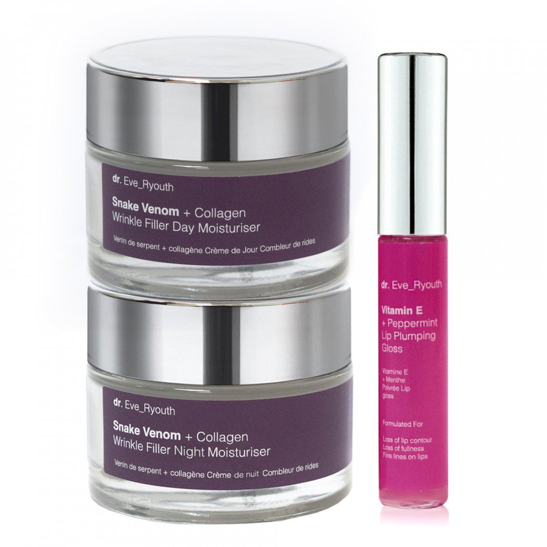 Dr. eve_ryouth - Kit Anti-Âge 'Snake Venom + Collagen Wrinkle Filler Day Moisturiser + Snake Ve' - 3 Pièces