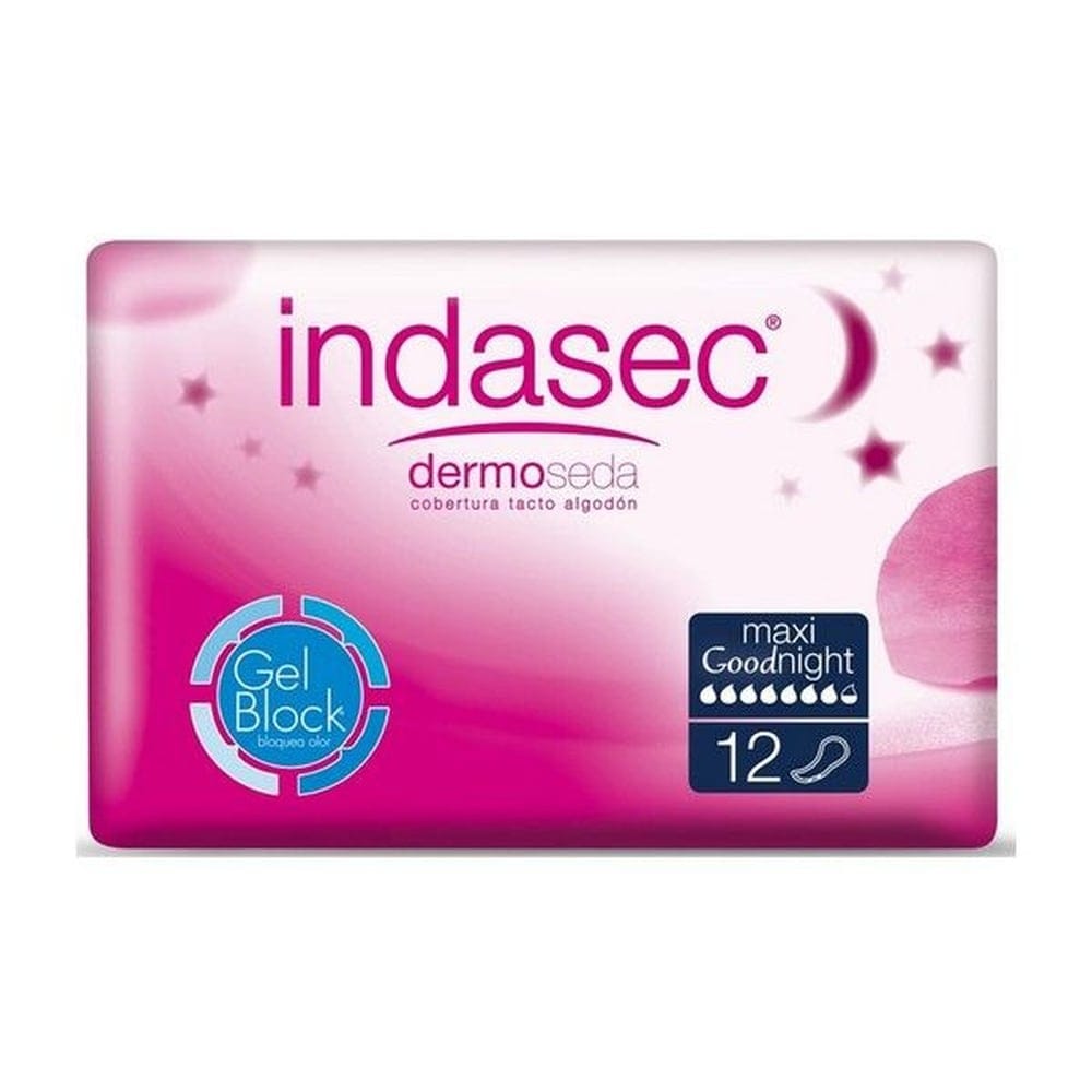 Indasec - Protections pour l'incontinence 'Dermoseda Good Night' - Maxi 12 Pièces