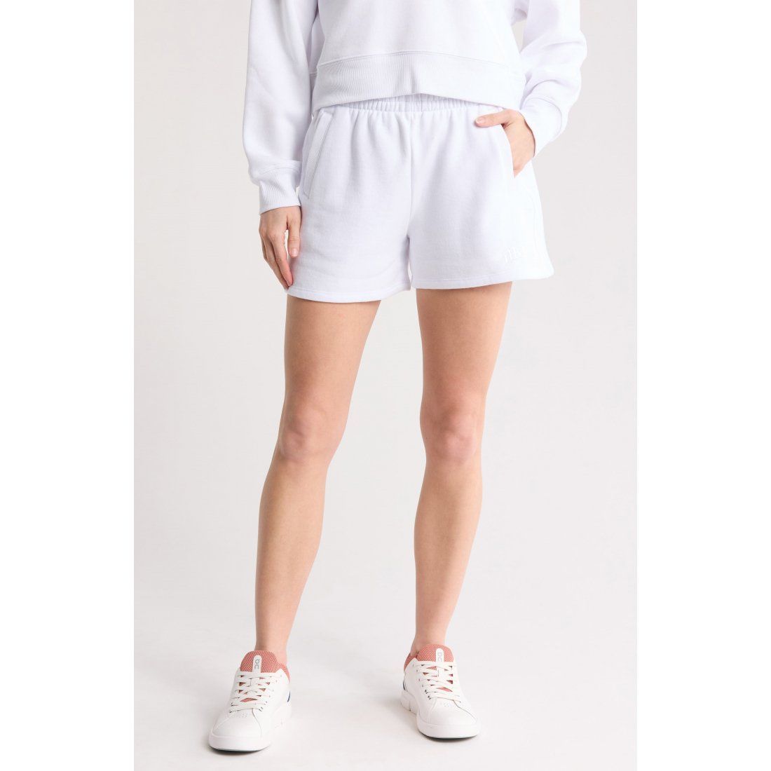 Dkny - Short en coton 'Embroidered Logo Fleece' pour Femmes