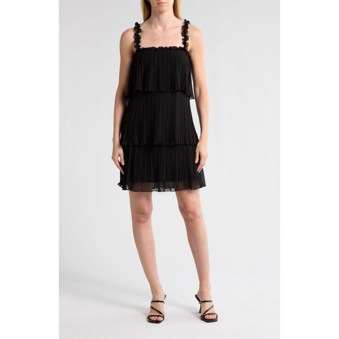 Dkny - Robe mini 'Pleated Tiered Chiffon' pour Femmes