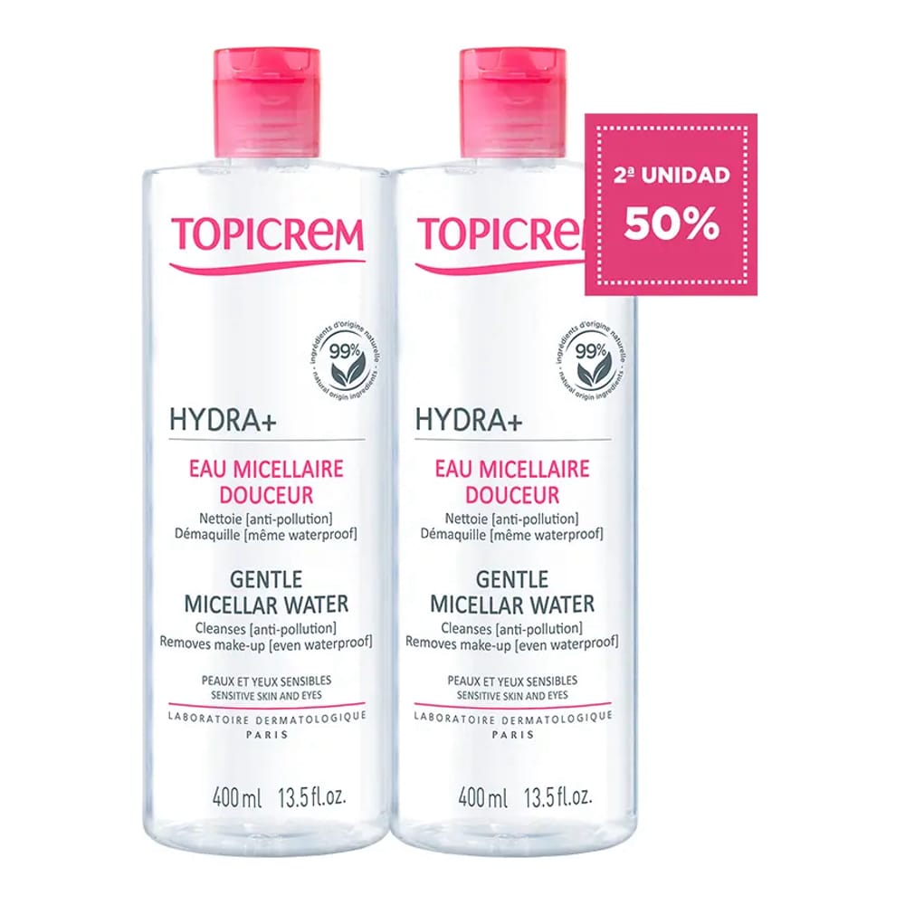Topicrem - Eau micellaire 'Hydra+ Gentle' - 400 ml, 2 Pièces