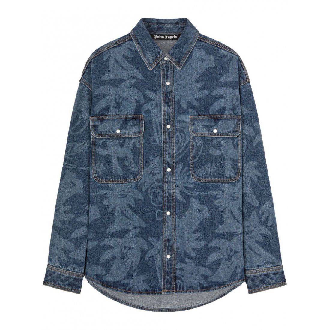 Palm angels - Chemise en Jean 'Logo Embroidered' pour Hommes