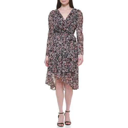 Tommy hilfiger - Robe à manches longues 'V-Neck Floral Print' pour Femmes
