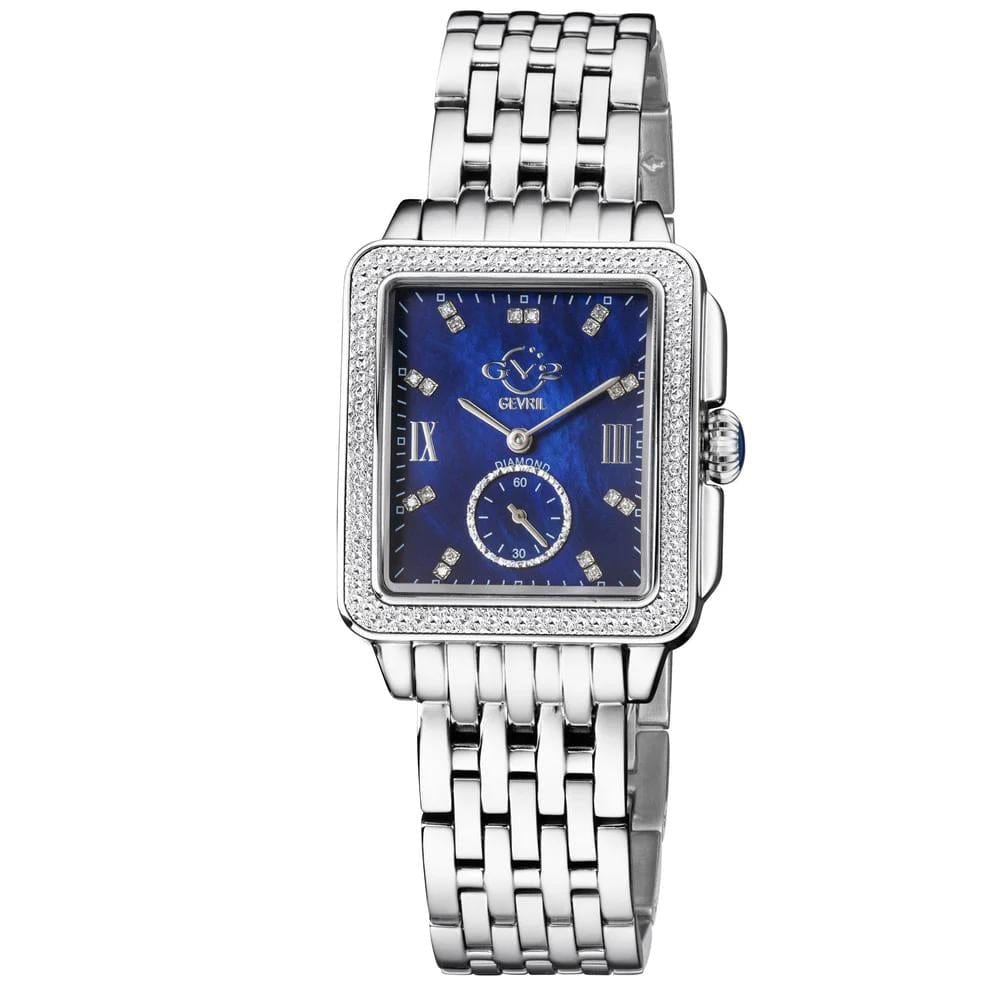 Gevril - GV2 Women's Bari Diamond Blue Mother of Pearl Dial Stainless Steel Bracelet Watch