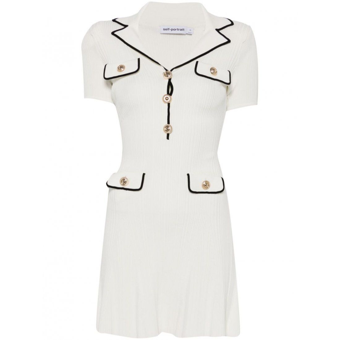 Self portrait - Robe mini 'Ribbed-Knit' pour Femmes