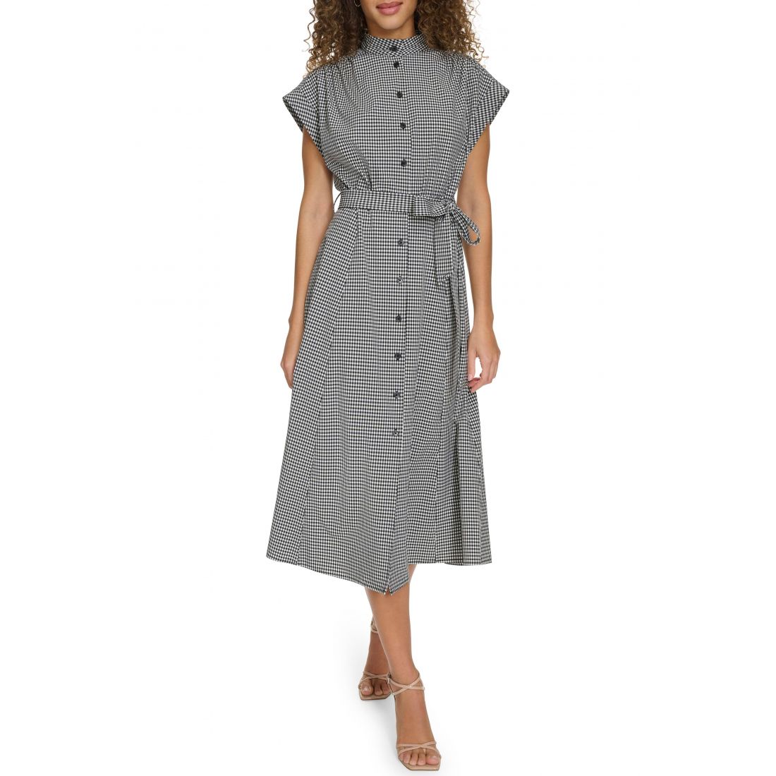 Calvin klein - 'Mini Gingham Check Short Sleeve Shirtdress' pour Femmes