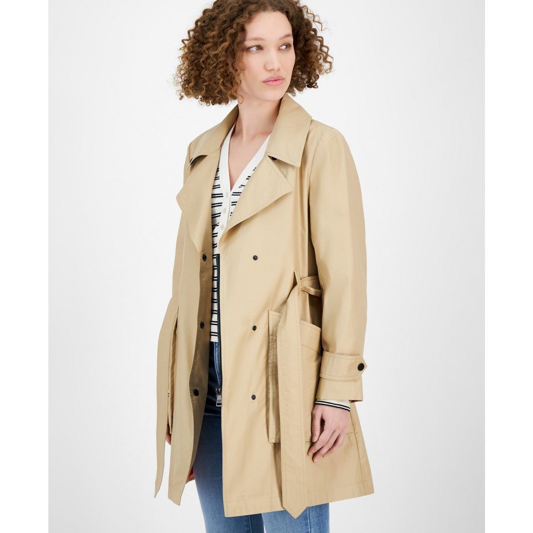Dkny jeans - Trench 'Belted Snap-Front' pour Femmes