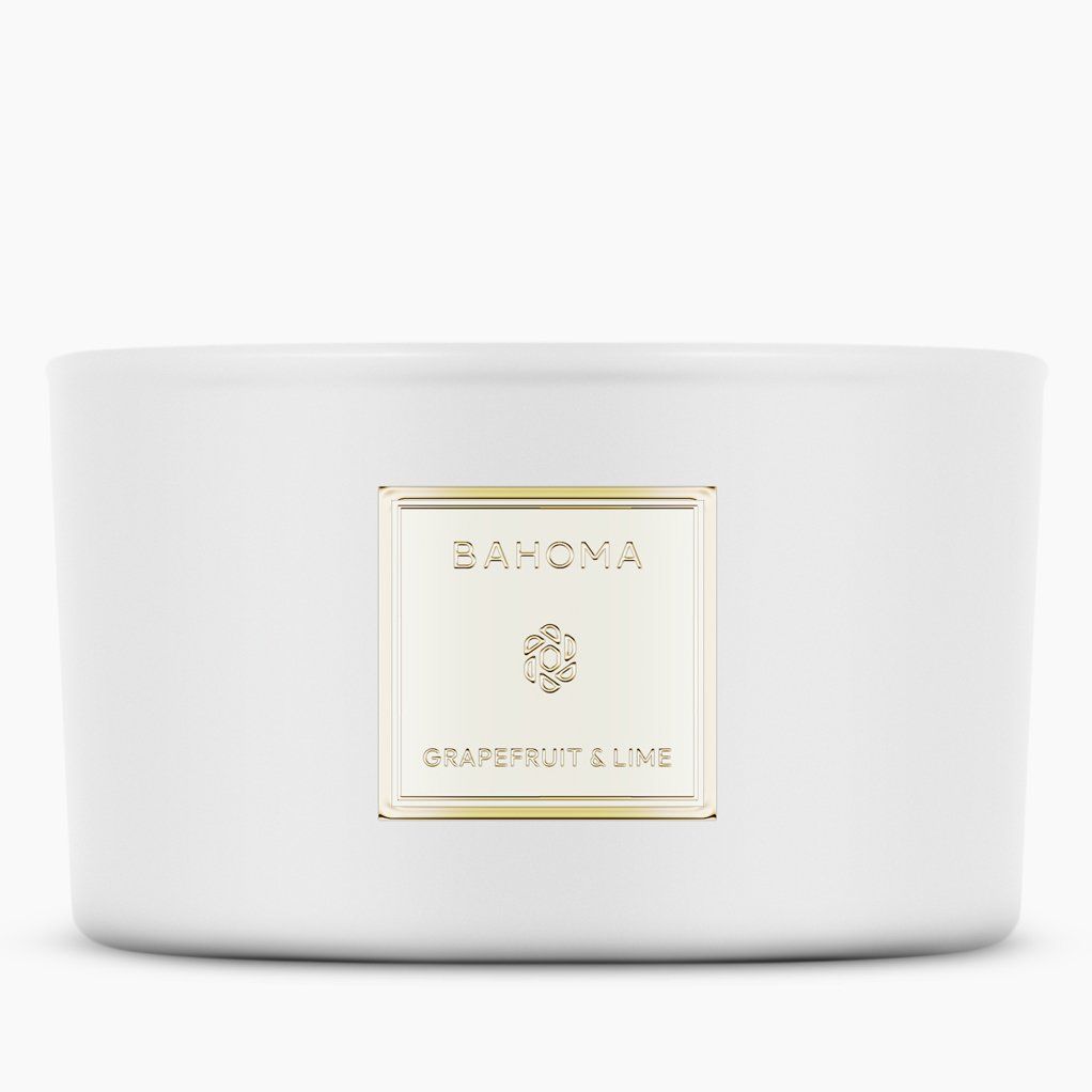 Bahoma london - Bougie 3 mèches 'Pearl' - Grapefruit & Lime 400 g