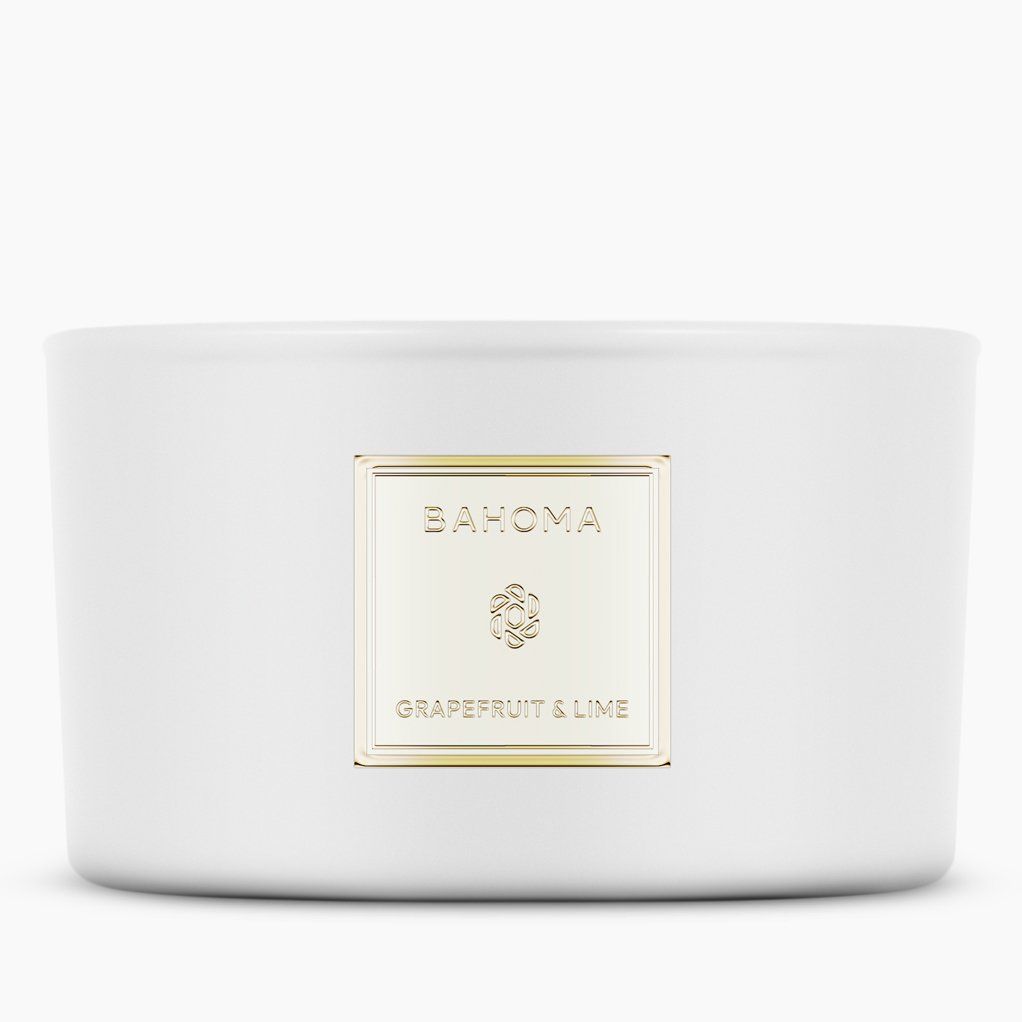 Bahoma London - Bougie 3 mèches 'Pearl' - Grapefruit & Lime 400 g