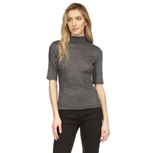 Michael michael kors - 'Elbow Metallic Mock Neck Top' pour Femmes