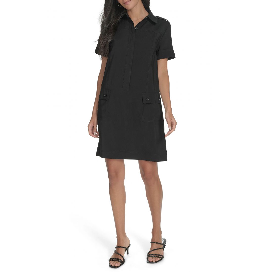 Calvin klein - Robe chemise 'Roll Cuff Short Sleeve' pour Femmes