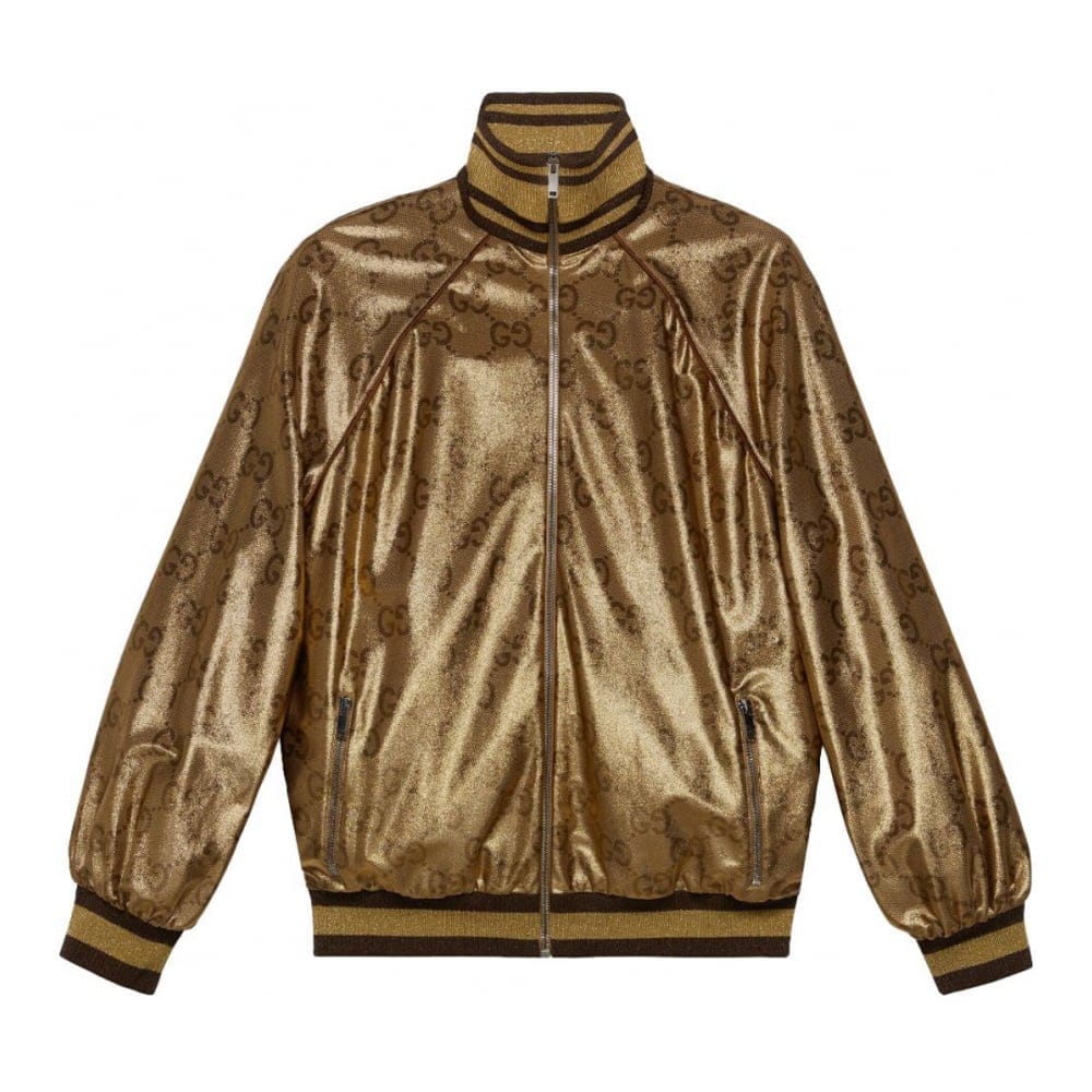 Gucci - Blouson bomber 'Maxi GG Metallic' pour Femmes