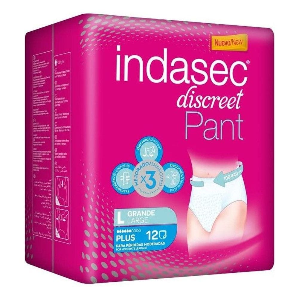 Indasec - Pantalons pour l'Incontinence 'Discreet' - Plus Large 12 Pièces