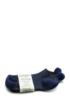 Kurze Socke mit Bommeln Benjie x Collegien Mitternachtsblau