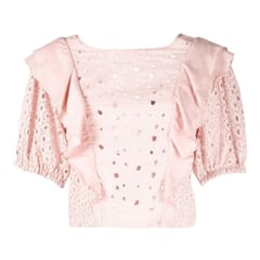'Ruffle Embroidered' Bluse für Damen