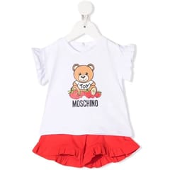'Bear Ruffled' T-shirt & Shorts Set für Baby Mädchen