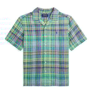 'Plaid Linen Camp Shirt' für großes Jungen