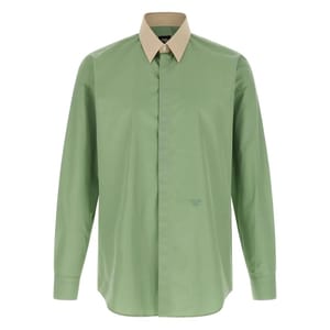'Contrast-Collar Logo-Embroidered' Hemd für Herren