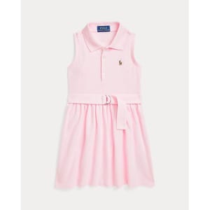 'Belted Knit' Polo-Kleid für kleinkind & kleine Mädchen