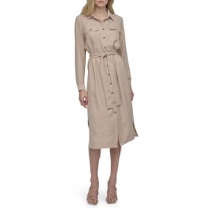 'Long Sleeve Collared' Hemdkleid für Damen