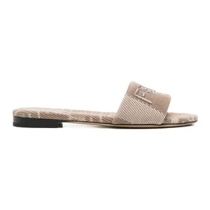 'Logo-Embroidered' Flache Sandalen für Damen