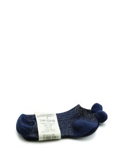 Kurze Socke mit Bommeln Benjie x Collegien Mitternachtsblau